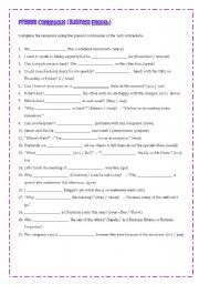 Present Continuous (Business English) - Worksheet for Adult Learners (Frill-free*)
