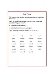 English worksheet: Simple Past Tense