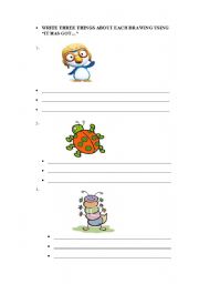 English Worksheet: Describe the drawings