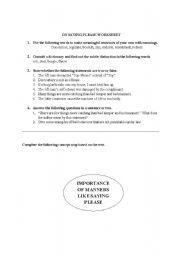 English worksheet: On Saying Please