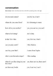 English Worksheet: conversation level A1