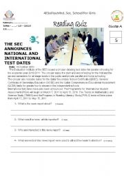 English worksheet: news