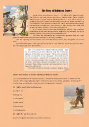 English Worksheet: the story of Robinson Crusoe