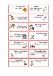 English Worksheet: Auxiliary Verbs Cards