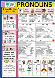 English Worksheet: Pronouns