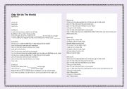 English worksheet: Song: Only girl (Rhianna)