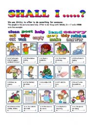 English Worksheet: SHALL I ------?