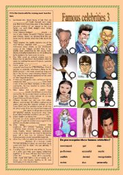 English Worksheet: Famous celebrities part 3 (12.11.2010)