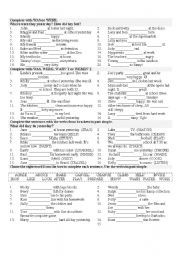 English Worksheet: Past simple - regular verbs + BE