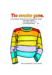 English Worksheet: The sweater game