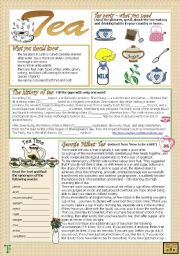 English Worksheet: Tea