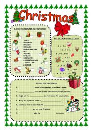 English Worksheet: Christmas :)))