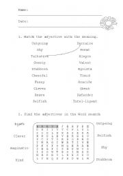 English Worksheet: Personality adjectives