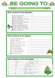 English Worksheet: be going to - exercises