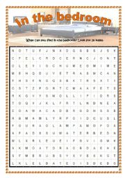 In the bedroom wordsearch