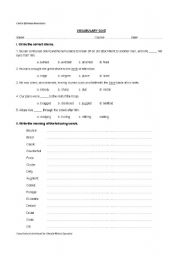 English Worksheet: Vocabulary quiz