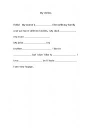 English worksheet: family duties