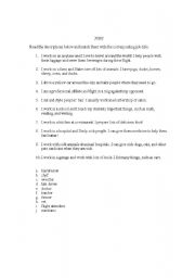 English Worksheet: Job Descriptions