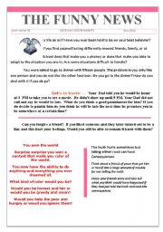 English Worksheet: 42 the funny news