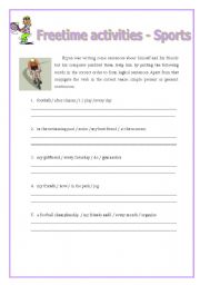 English worksheet: Freetime activities exercises