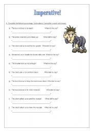 English Worksheet: Imperative exercises