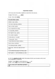 English Worksheet: Adjectives/ adverbs