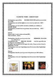 English worksheet: closing time - green day