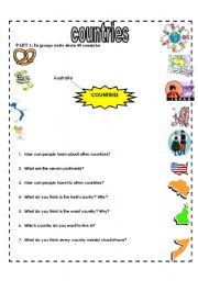 English worksheet: countries and nationalities