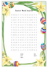 English Worksheet: Easter Word Search