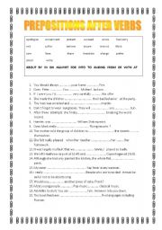 English Worksheet: PREPOSITIONS AFTER VERBS