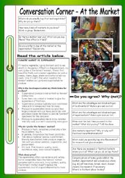 English Worksheet: Conversation Corner - At the Market