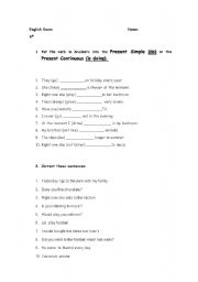 English worksheet: past simple exam