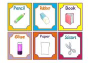 SCHOOL MATERIALS FLASHCARDS