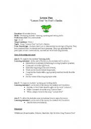 English Worksheet: Lemon tree 