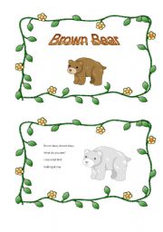 English Worksheet: Brown bear mini book