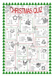 English Worksheet: christmas quiz