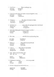 English worksheet: A test on Describing People 