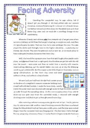 English Worksheet: FACING ADVERSITY - MULTICULTURALISM