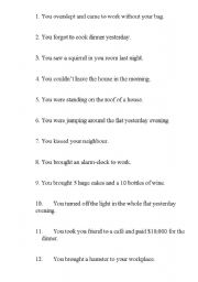 English worksheet: Explain yourself