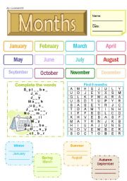 English Worksheet: Months 