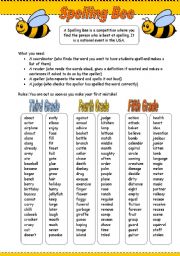 English Worksheet: Spelling Bee