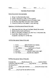 English Worksheet: Present Simple (positive+negative)