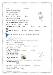 English Worksheet: general quiz