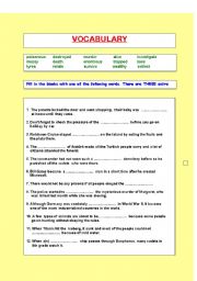 VOCABULARY EXERCISES ( answers are included)
