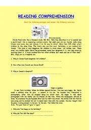 English Worksheet: Reading Comprehension ( Answers are Included )