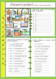 English Worksheet: present perfect affirmative