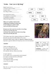 English Worksheet: Kesha - Your Love is My Drug