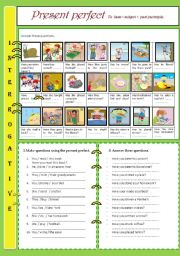 English Worksheet: PRESENT PERFECT INTERROGATIVE