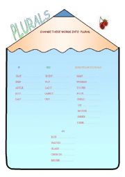 English worksheet: plurals