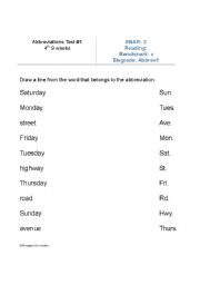 English Worksheet: abbreviations